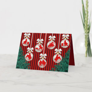 Ornamentos De Rodeio Na Placa De Cartões de natal