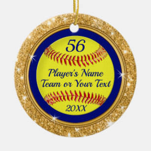 Ornamentos de Softball Personalizados com aparênc