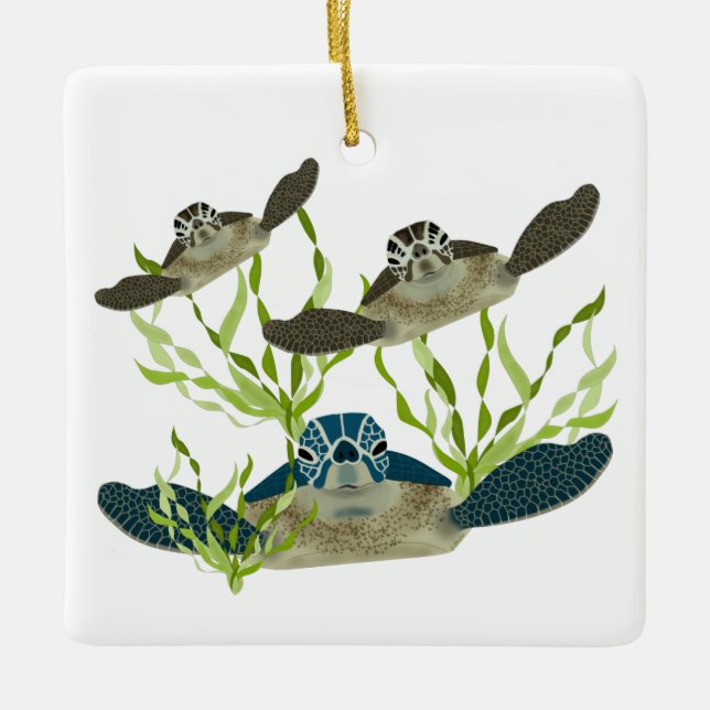 Ornamentos de Tartarugas do Mar (Frente)