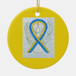 Ornamentos do Anjo da Fita de Consciência Azul e A