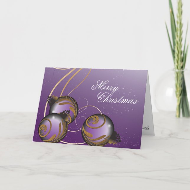 Ornamentos Dourados Elegantes de Cartão de Natal F (Frente)