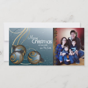 Ornamentos e espirais de Cartões de foto de Natal