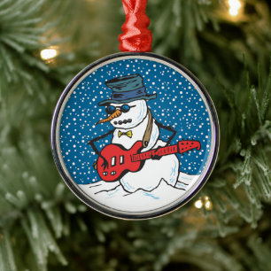 Ornamentos Guitaristas legal de Snowman
