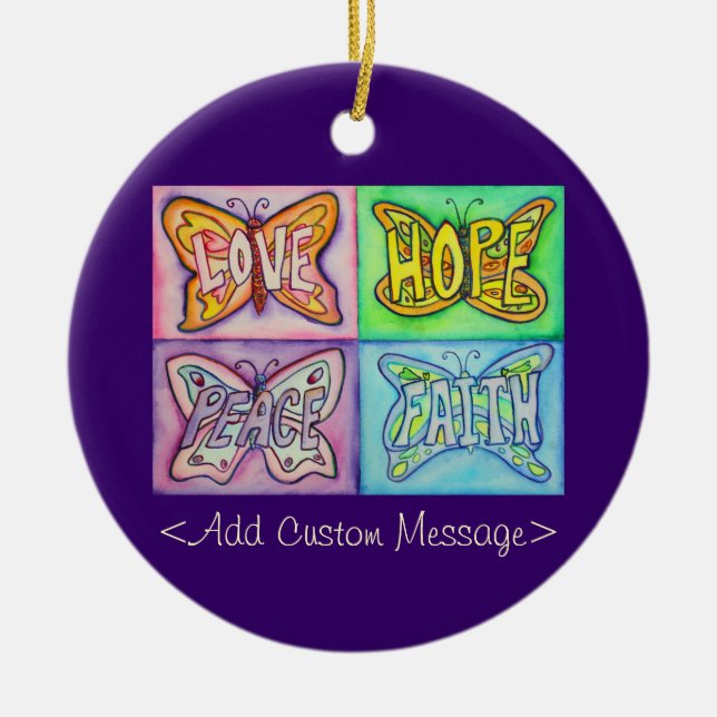 Ornamentos Pendentes Inspiracionais Personalizados (Frente)