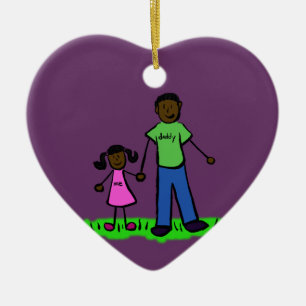 Ornamentos Personalizados da Família Pai e Filha