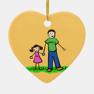 Ornamentos Personalizados da Família Pai e Filha