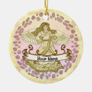 Ornamentos personalizados de aniversário do Anjo d
