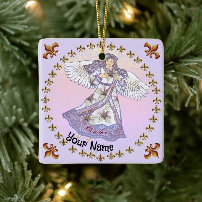 ornamentos personalizados de aniversário do Anjo d (Árvore)