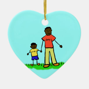 Ornamentos Personalizados de Famílias Pai e Filho