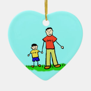 Ornamentos Personalizados de Famílias Pai e Filho