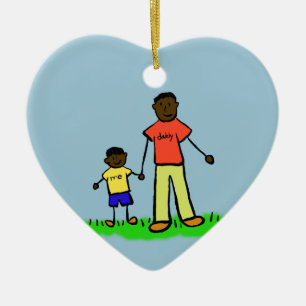 Ornamentos Personalizados de Famílias Pai e Filho