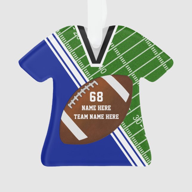 Ornamentos personalizados de futebol de Jersey, se (Frente)