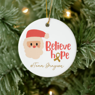 ornamentos personalizados de natal do cancer de in