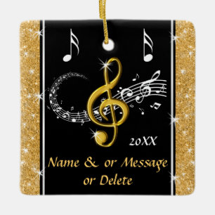 Ornamentos Personalizados Únicos de Notas de Músic