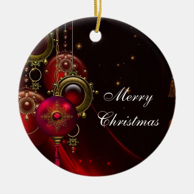 Ornamentos tradicionais de árvores de Natal Elegan (Frente)