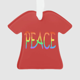 Ornamentos Vermelhos Coloridos do Rainbow Peace Wo