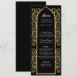 Ornate border black and gold Gothic Wedding Menu
