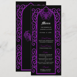 Ornate border black and purple Gothic Wedding Menu