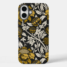 Ornate floral pattern with large gold flowers 
