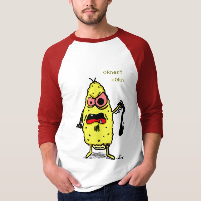 Ornery Corn Mens Raglan T-Shirt (Frente)