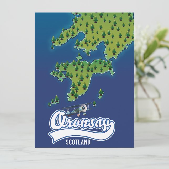 Oronsay Scotland Island map (Em pé/Frente)