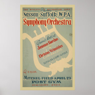 Orquestra Sinfônica WPA Vintage Music Poster