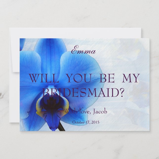 Orquídea Azul Você Será Meu Convite Para A Porta-V (Frente)