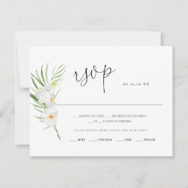 Orquídea branca | Cartão de resposta de casamento 
