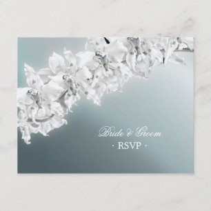 Orquídea Branca - Cartão RSVP de Casamento