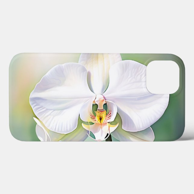 Orquídea Branca de Aquarela com Petais Delicados (Verso (horizontal))