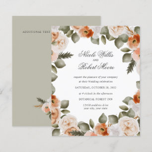Orquídea-chic Laranja-marfim Sage Casamento floral