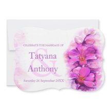 Orquídea de convite de casamento púrpura de cor d'