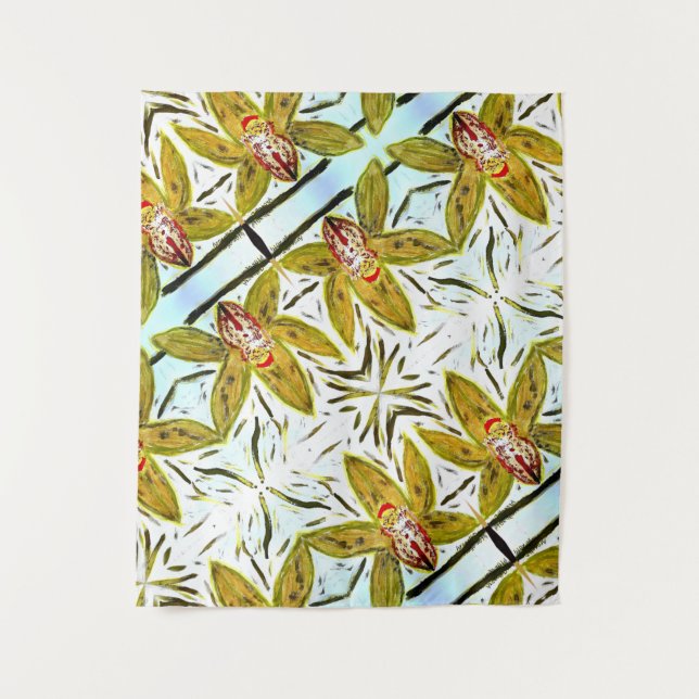 Orquídea de Cymbidium Verde Tapeçaria (Frente)