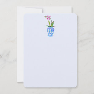 Orquídea e Cartões de agradecimentos plano de cor 