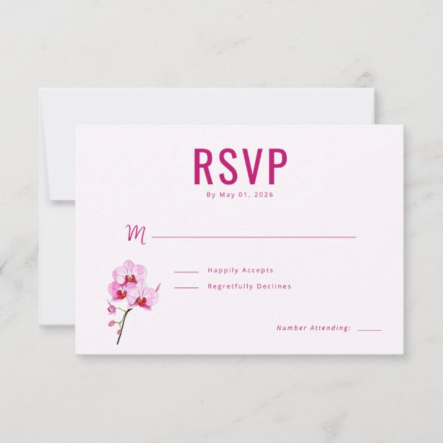 Orquídea Magenta Elegante RSVP (Frente)