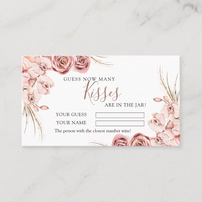 Orquídea Rosa Boho Quantos cartões de jogo de Chá  (Frente)