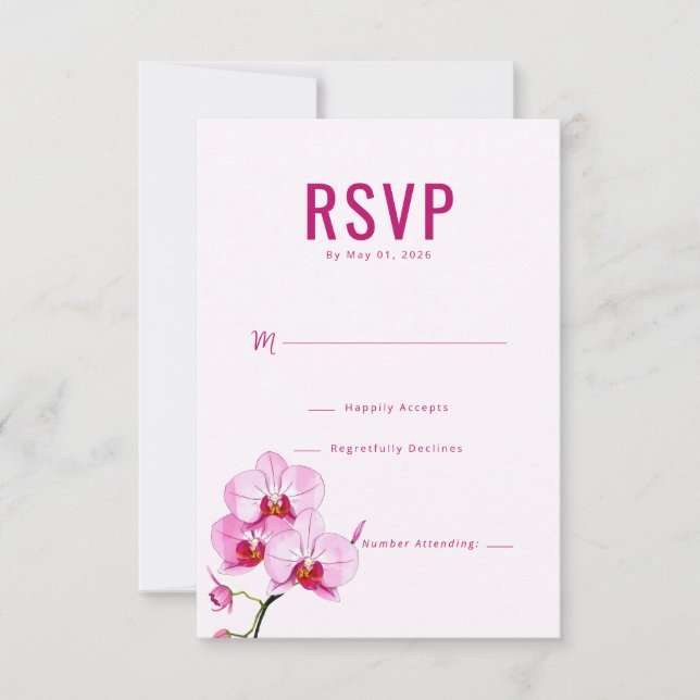 Orquídea Rosa Elegante RSVP (Frente)