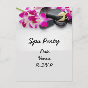 Orquídea Roxa com convite para Festa Spa de Pedras