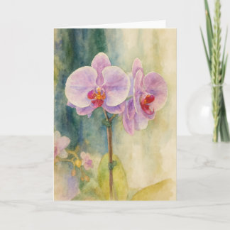 Orquídea Soft Serenity – Cartão de Nota em Aquarel