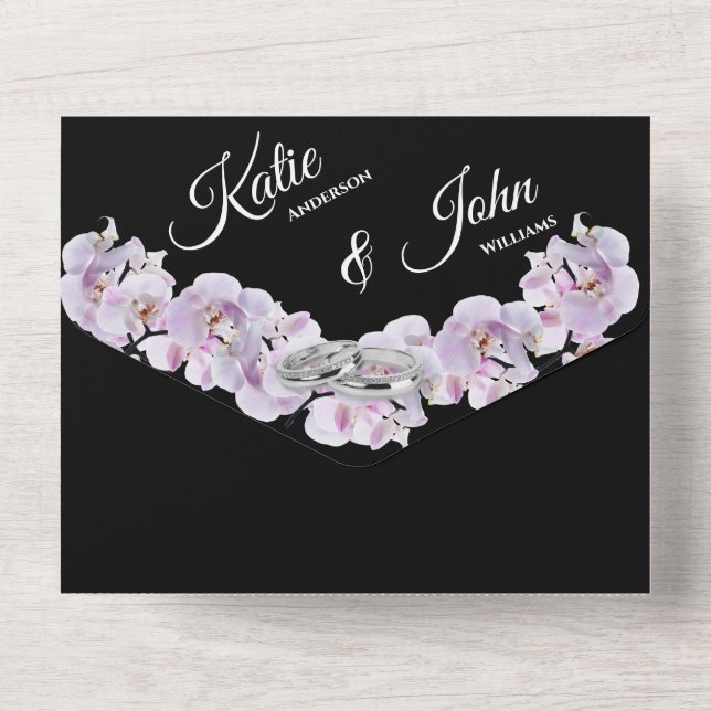 Orquídeas Brancas de Casamento em Código QR Preto- (Verso)