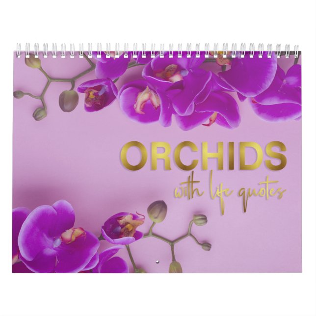 Orquídeas com Calendário de Parede de Cotações de  (Capa)