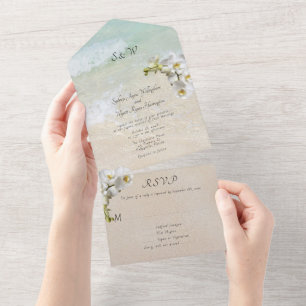 Orquídeas Convite All-in-one para Casamento da Cen
