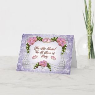 Orquídeas cor-de-rosa Doce, 16 Convites de festas