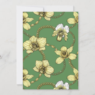 Orquídeas e correntes, amarelas e verdes-kelly