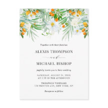 Orquídeas em Aquarela e Convite de Casamento Tropi