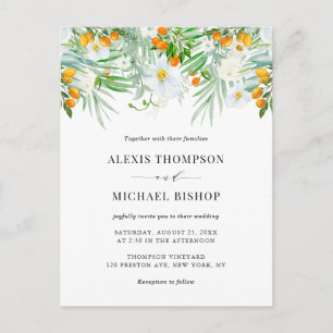 Orquídeas em Aquarela e Convite de Casamento Tropi