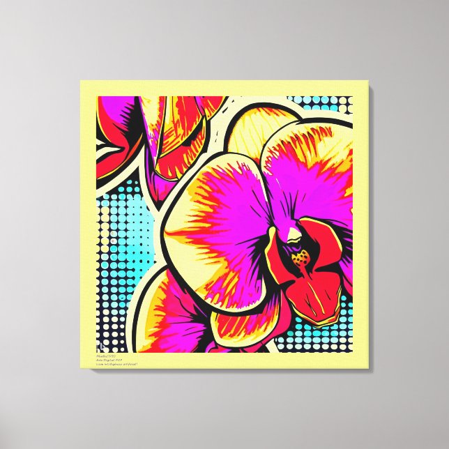 ORQUÍDEAS EM POP-ART - impressão em tela (Frente)