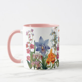 Orquídeas Encantadoras - Caneca de Ilustração Botâ