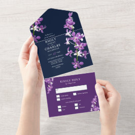Orquídeas Roxas, Casamento Elegante Moderno Tudo E
