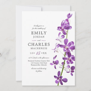 Orquídeas Roxas, Convite para Casamento Elegante M